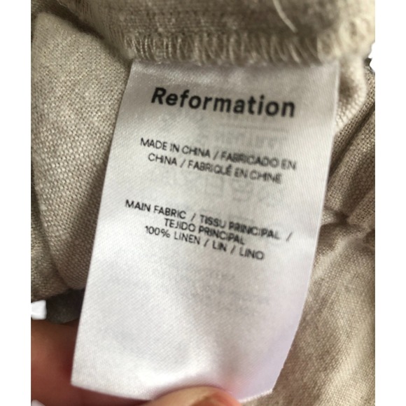 Reformation Women's Wide Leg Oatmeal Casual Minimalist 100% Linen Pants S - Picture 8 of 13